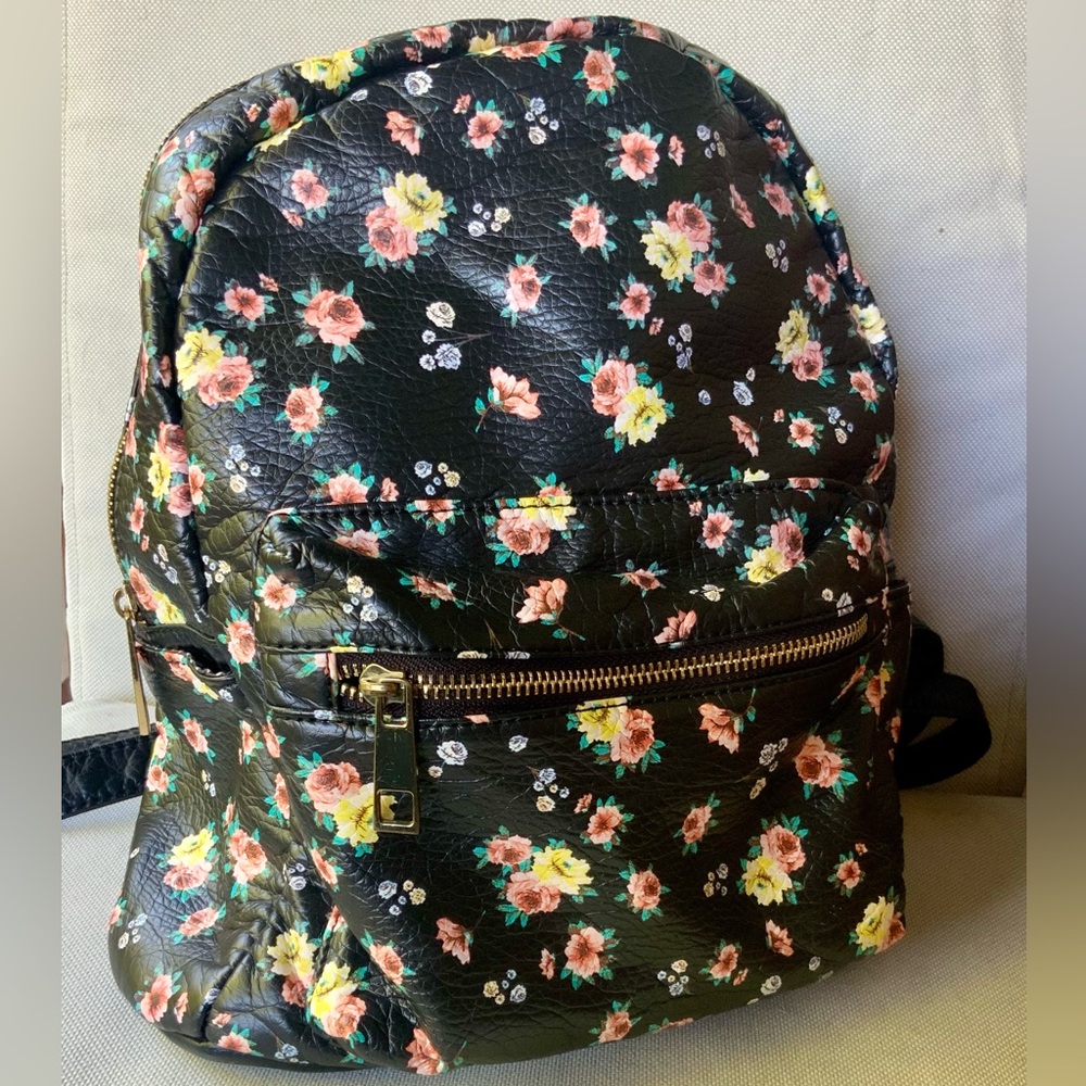 Floral design Vegan Leather Backpack LG brand